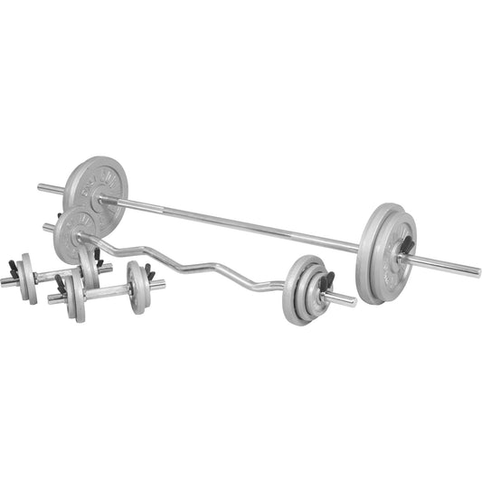 Set d'haltères 108 kg Fonte - Verrouillage à ressort 30 mm