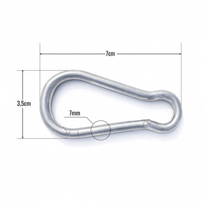 Karabijnhaken 7 mm - set van 5