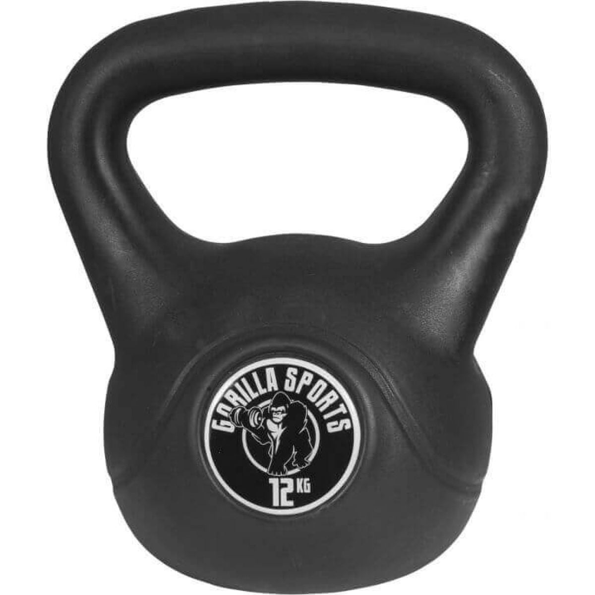 Kettlebell 12 kg zwart kunststof