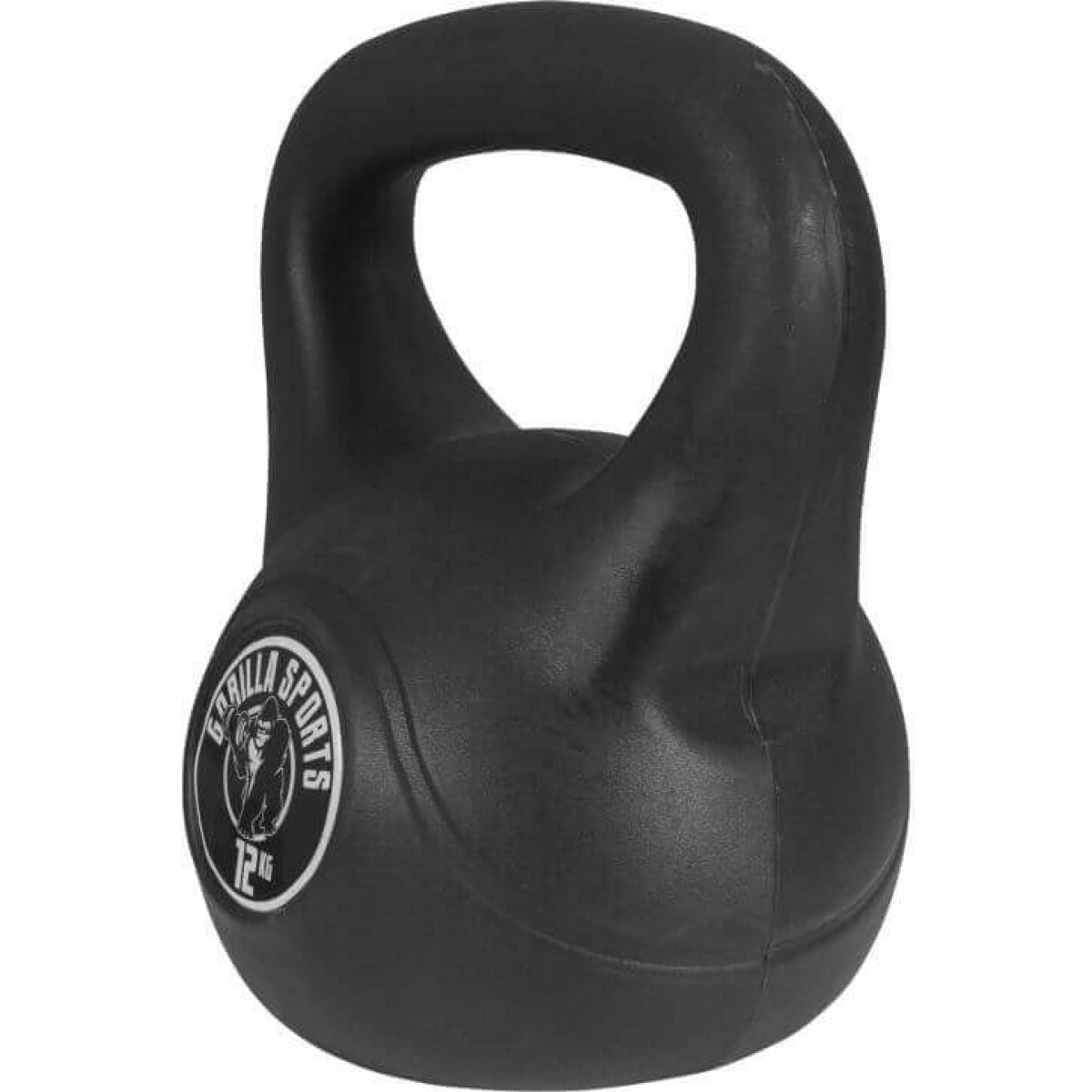 Kettlebell 12 kg zwart kunststof