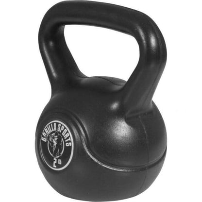 Kettlebell 2 kg zwart kunststof