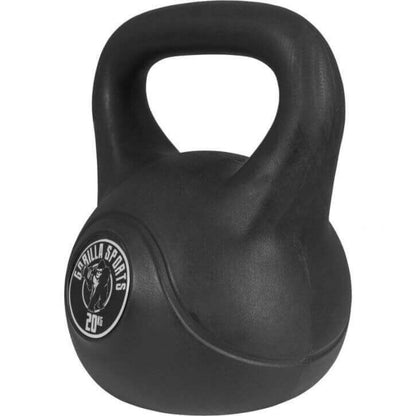 Kettlebell 20 kg zwart kunststof