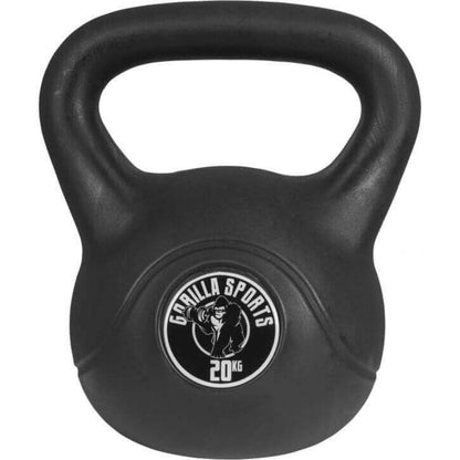 Kettlebell 20 kg zwart kunststof