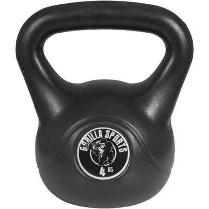 Kettlebell 4 kg zwart kunststof