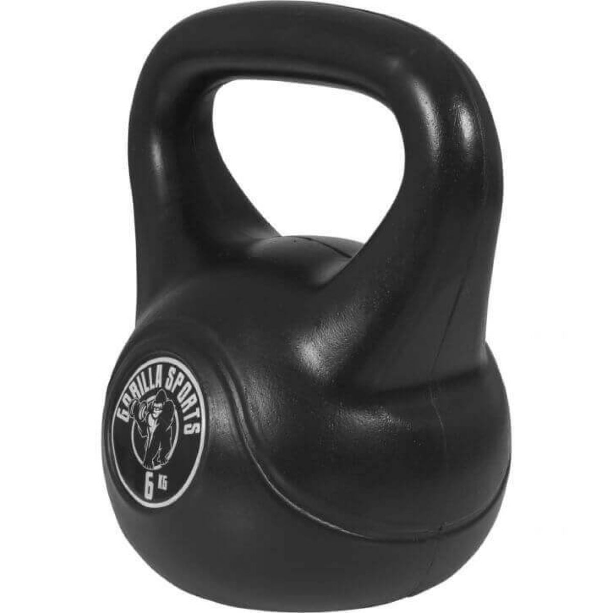 Kettlebell 6 kg zwart kunststof