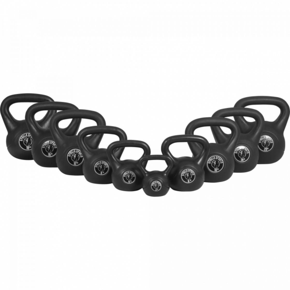 Kunststof Kettlebell Set incl. Standaard