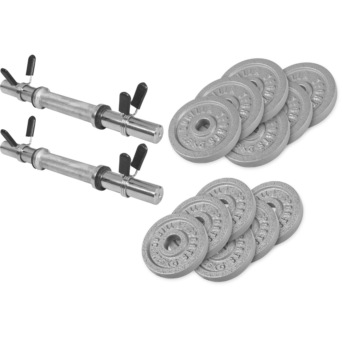 Set d'haltères 27,5 kg Fonte - Fermeture à ressort 30 mm