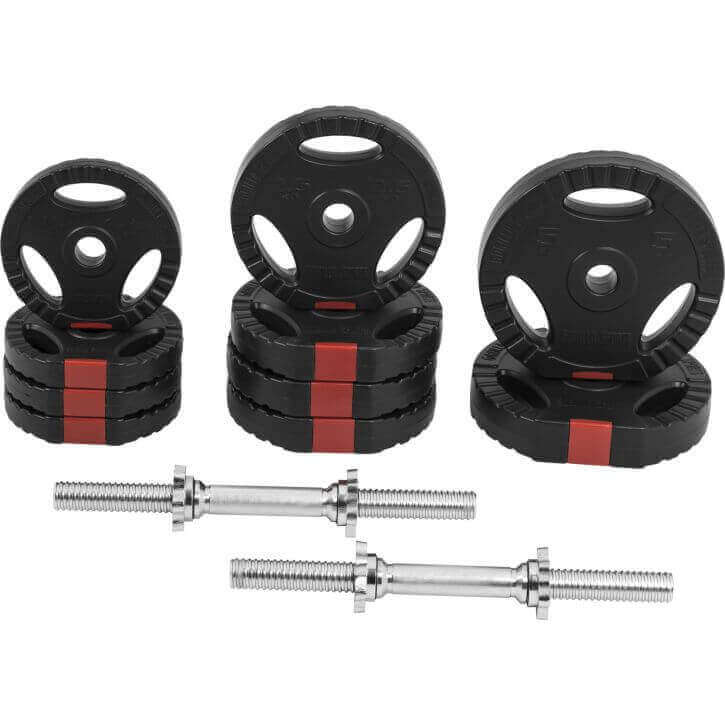 Set d'haltères 20 kg + 2 x 5 kg Gripper Plastique - 30 mm