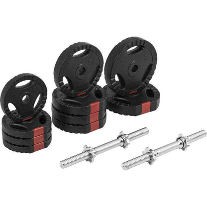 Dumbellset 20 kg + 2 x 5 kg Gripper Kunststof - 30 mm