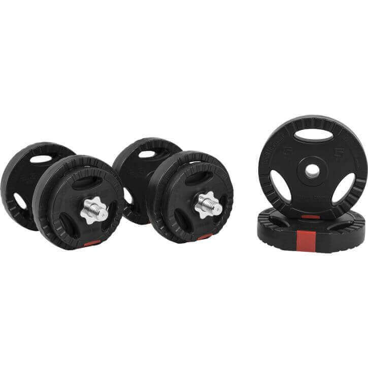 Set d'haltères 20 kg + 2 x 5 kg Gripper Plastique - 30 mm