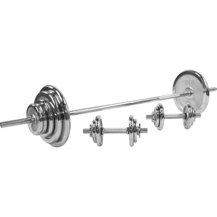 Ensemble d'haltères 100 kg Chrome