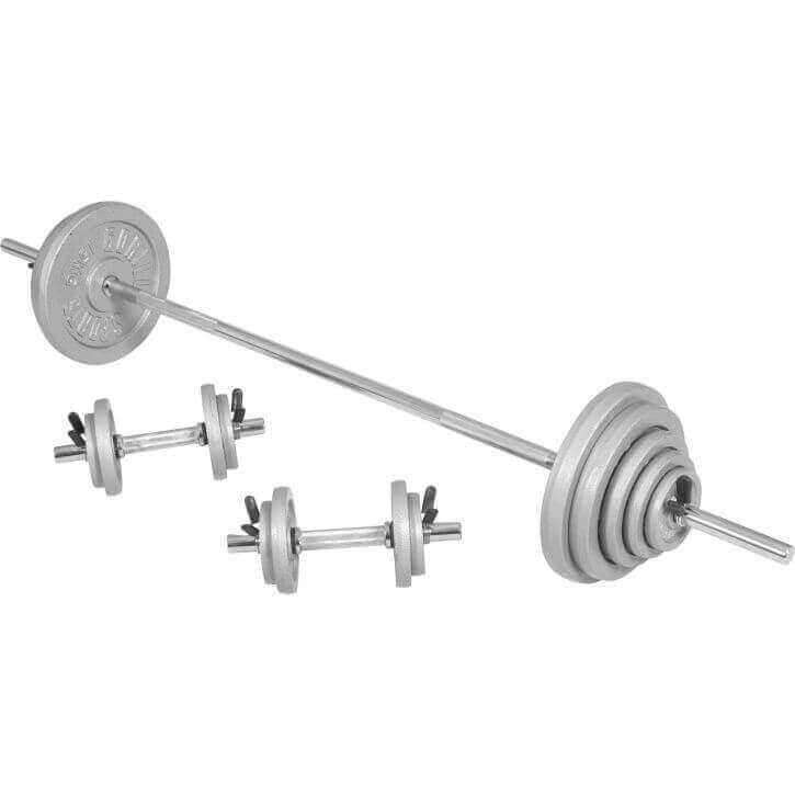 Set d'haltères 100 kg Fonte - Fermeture à ressort 30 mm