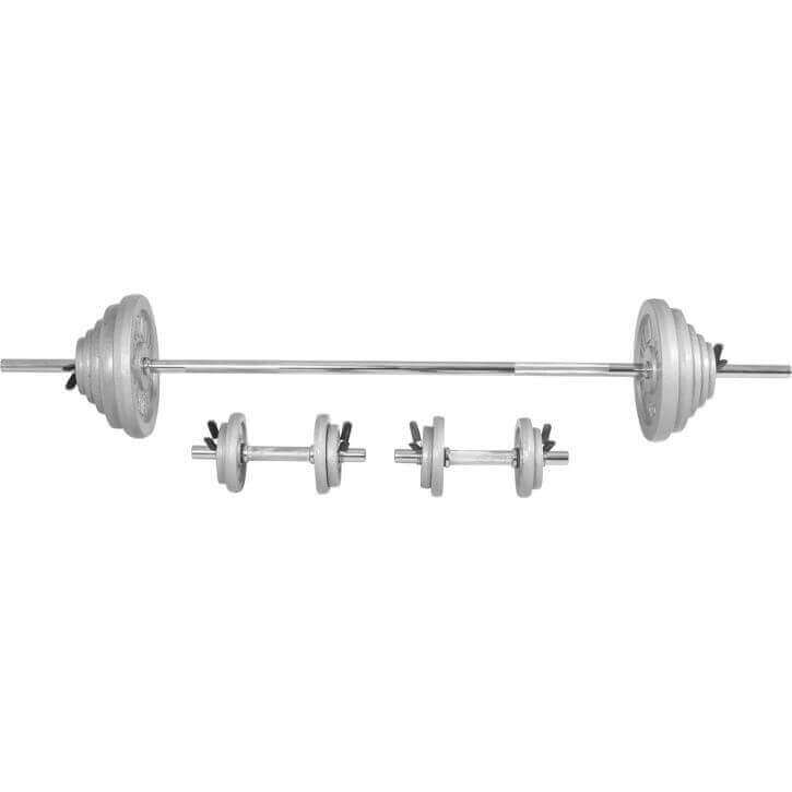 Set d'haltères 100 kg Fonte - Fermeture à ressort 30 mm