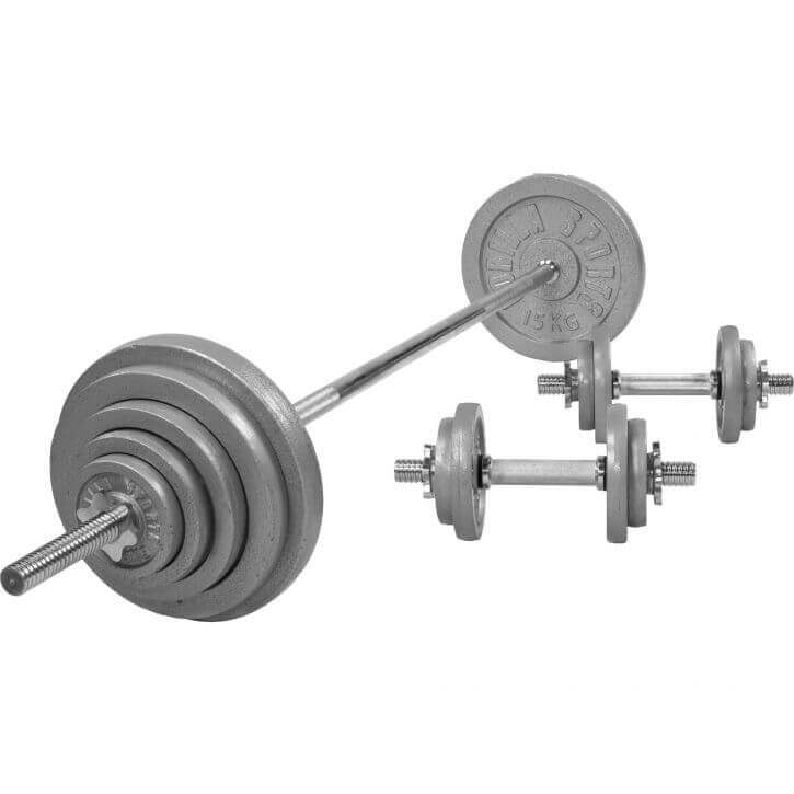 Set d'haltères 100 kg Fonte - Fermeture à vis 30 mm