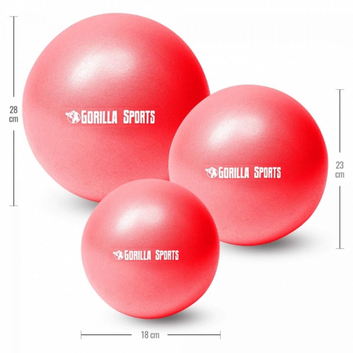 Mini pilates bal 18 cm Rood