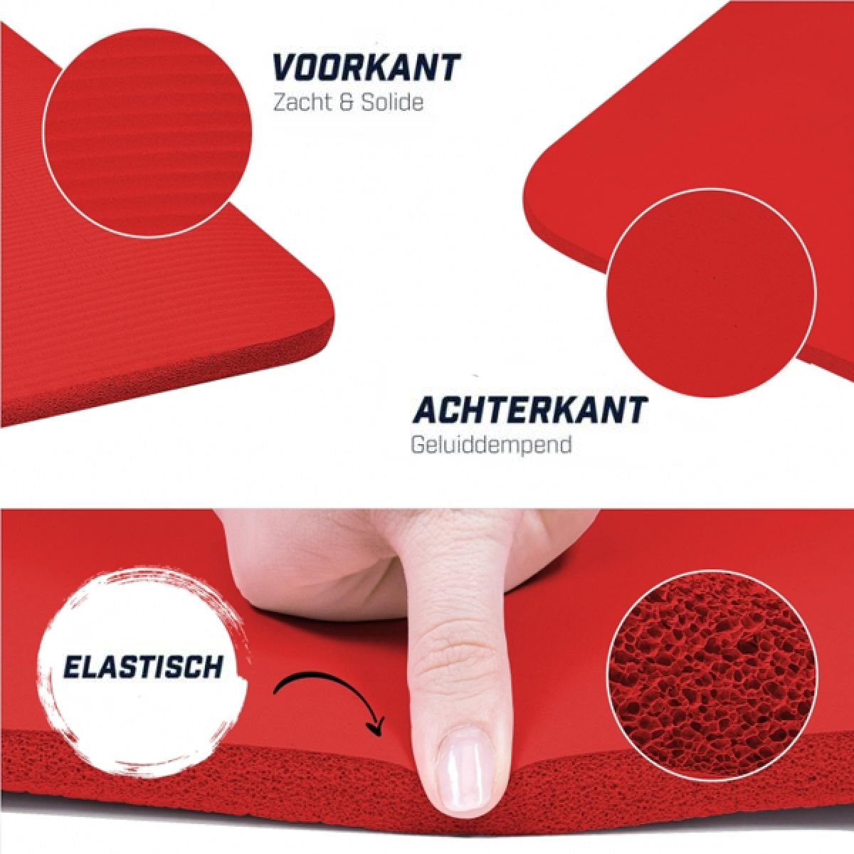 Rood - Yogamat Deluxe 190 x 60 x 1,5 cm