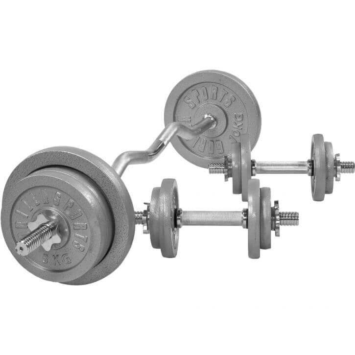 EZ-Curlset 70 kg en fonte - Verrouillage à vis 30 mm