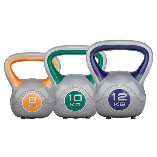 Voordeelset Kettlebells 8, 10 en 12 kg Kunststof Trendy