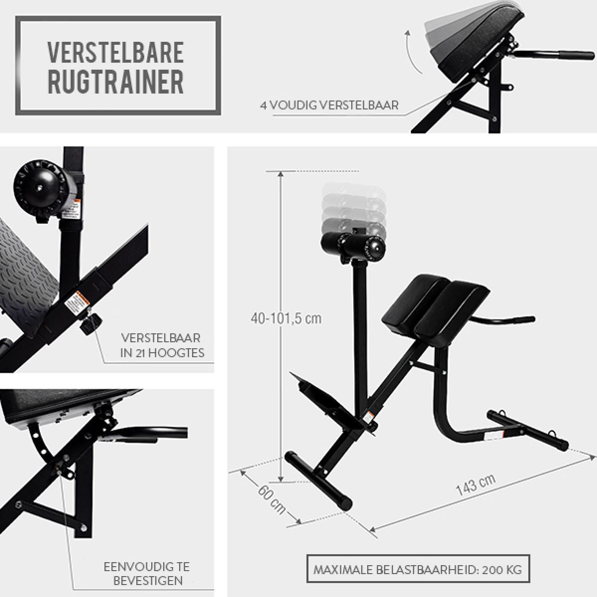 Verstelbare Rugtrainer 