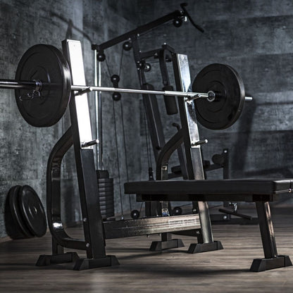 Banc de musculation plat avec ensemble d'haltères en plastique de 100 kg